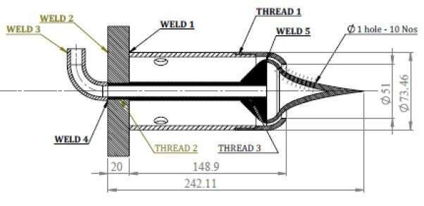 Fig. 3 Sketch of Aerospike Nozzle