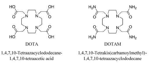 Chemical structure of the DOTA and DOTAM ligand